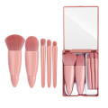 Custom Portable Mini Travel Makeup Brushes Set Professional Private Label Pink Travel Makeup Brush Mini With Bag